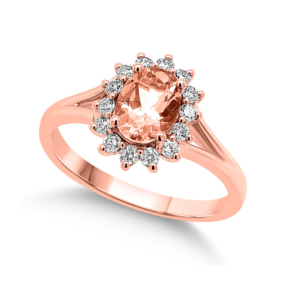 9k Diamond and Morgnite Ring