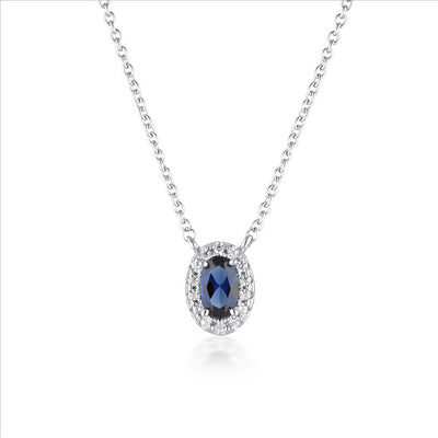 GEORGINI AURORA GLOW PENDANT SILVER/SAPPHIRE
