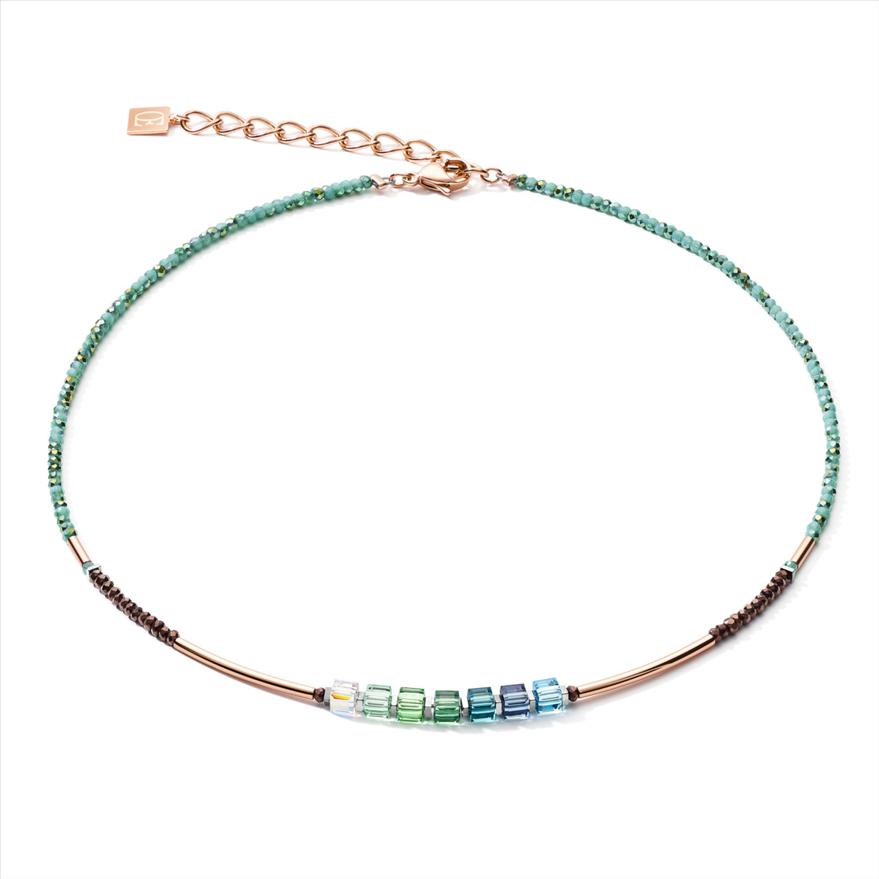 GREEN SMALL GEO CUBE NECKLACE
