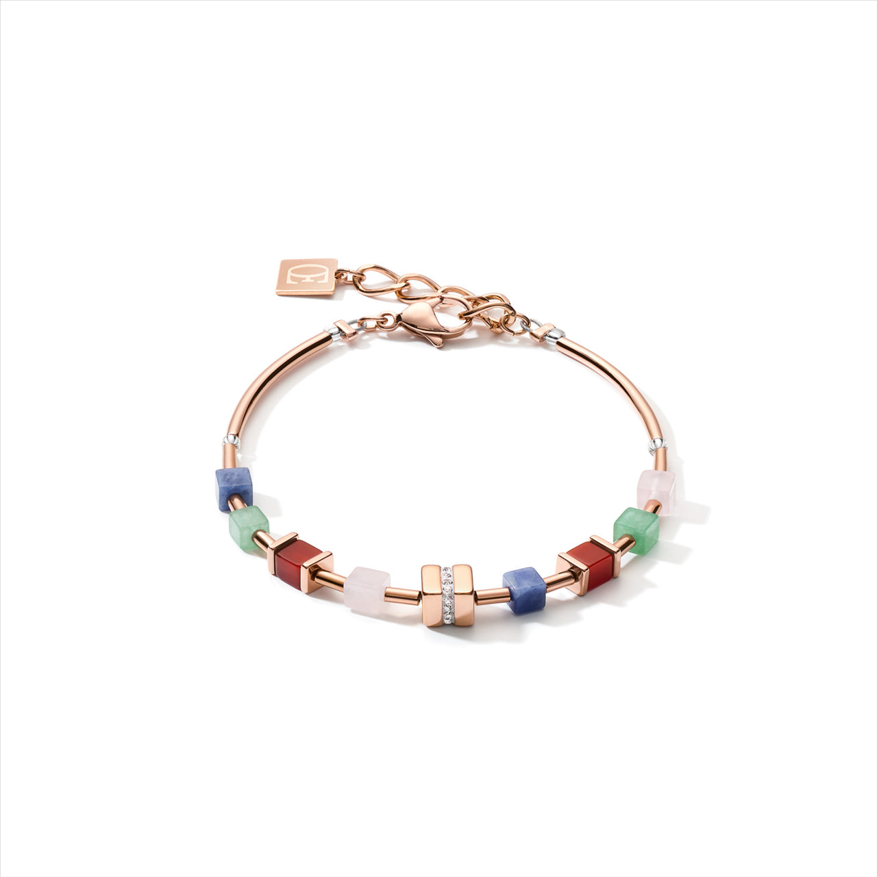 ROSE QUARTZ/GREEN AVENTURINE/SODALITE/CARNELIAN & CRYSTAL BRACELET