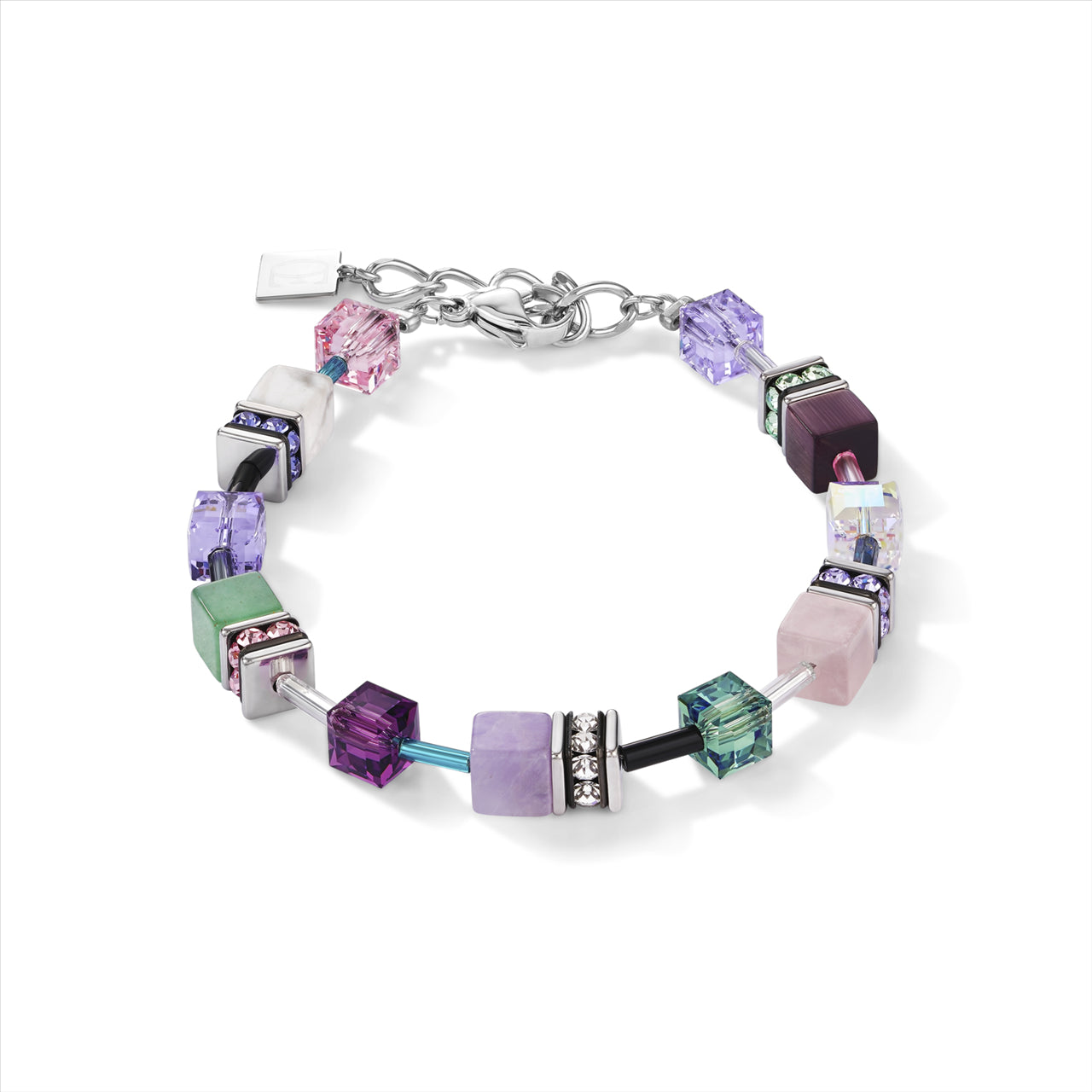 HOWLITE/AMETHYST/ROSE QUARTZ/AVENTURINE & CRYSTAL BRACELET