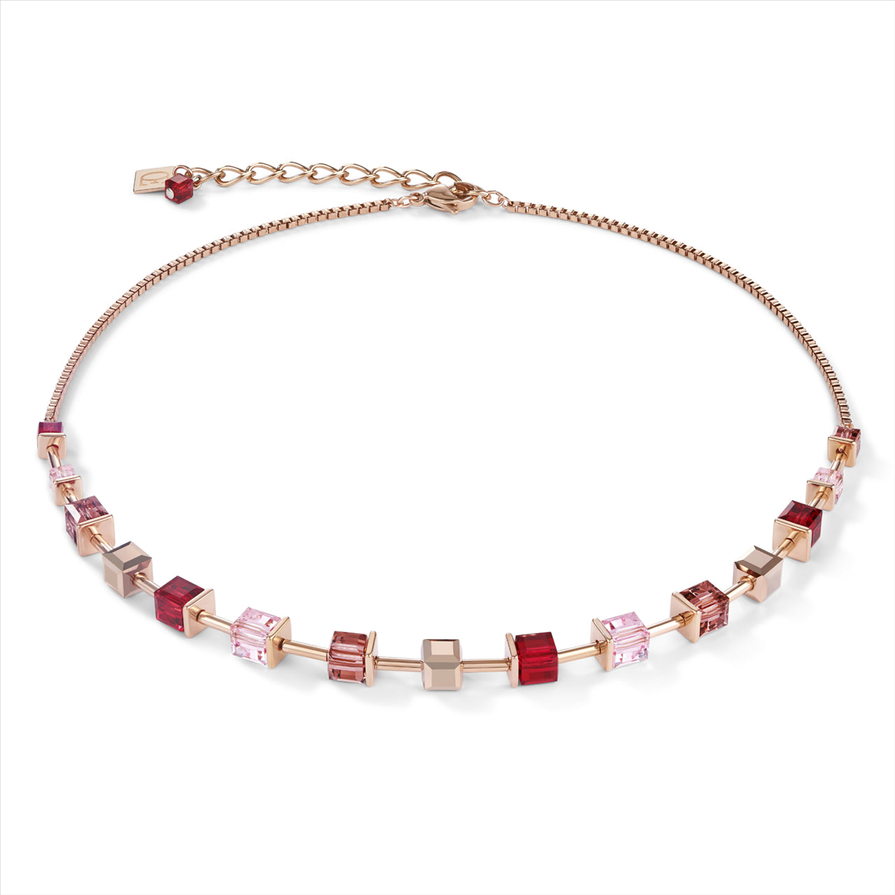 PINK & RED CUBE NECKLACE