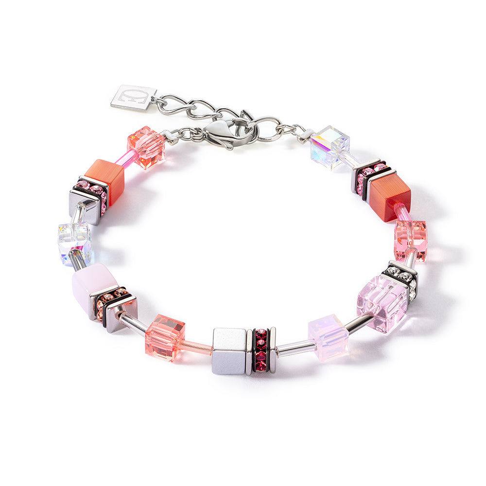 PINK/ORANGE GEO CUBE BRACELET