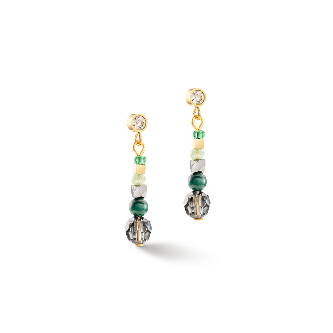 MALACHITE/GREEN ADVENTURINE CRYSTAL EARRINGS