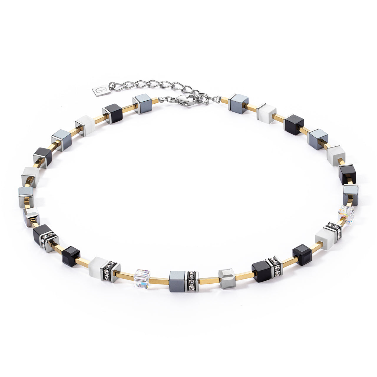 BLACK/WHITE/GREY CUBE NECKLACE