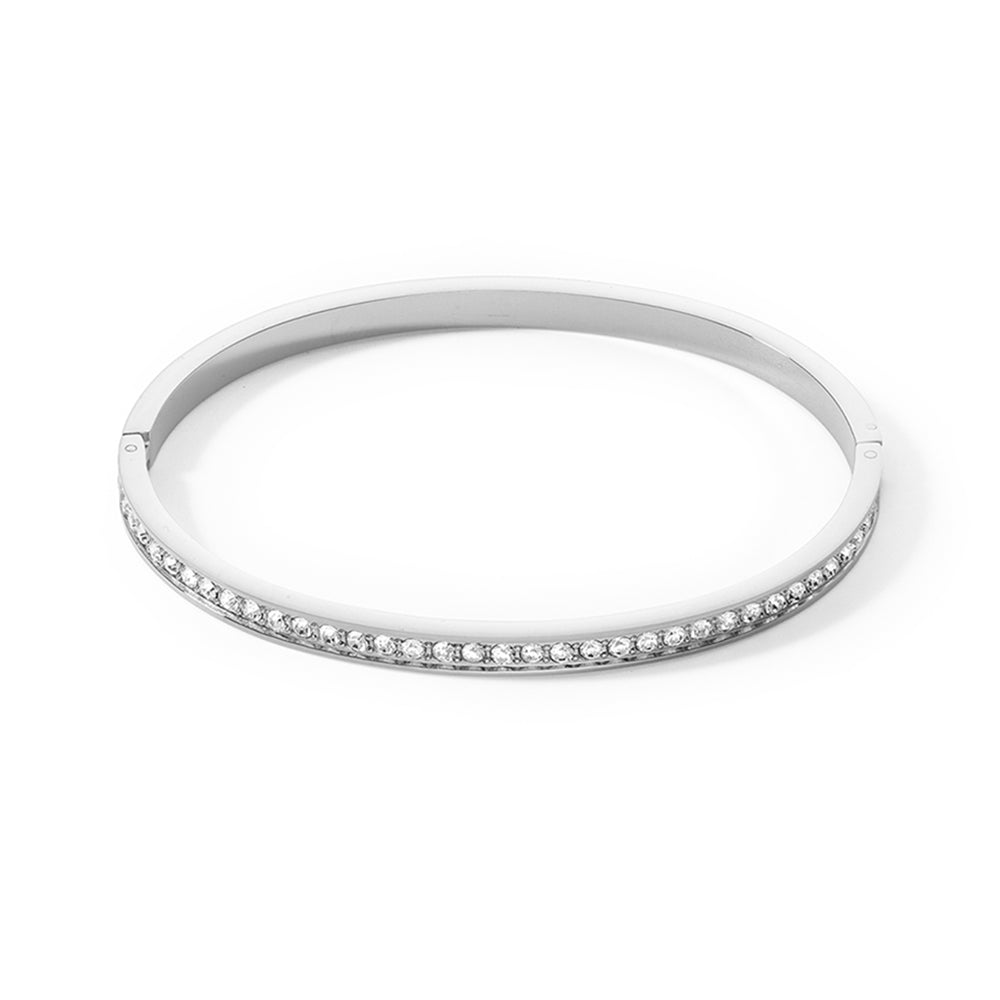 STAINLESS STEEL CLEAR CRYSTAL BANGLE