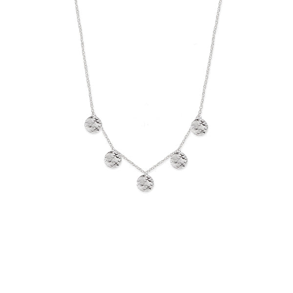 Cz Bezel Scattered Drop Necklace