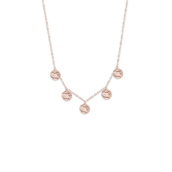 Cz Bezel Scattered Drop Necklace