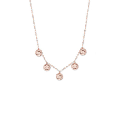 Cz Bezel Scattered Drop Necklace